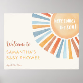Sunshine boho-babyduschen här kommer från Son Poster