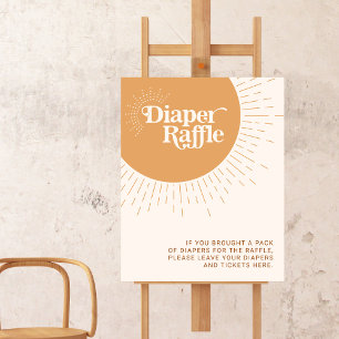 Sunshine Boho Diaper Raffle Baby Shower Poster