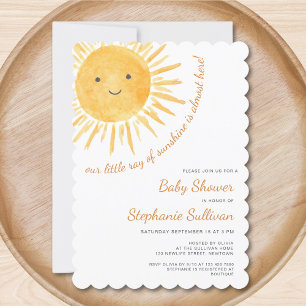 Sunshine Boho Gender-Neutralt Baby Shower Inbjudningar
