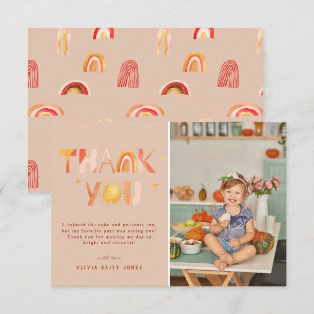 Sunshine Boho Rainbow | Photo Tack Kort (Fram/baksida)