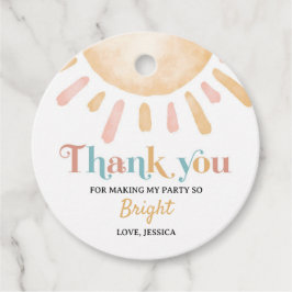 Sunshine Boho Sol Birthday Tack Gåvor Etiketter
