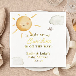 Sunshine Boho Sun Gender-Neutral Baby Shower Pappersservett