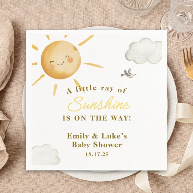 Sunshine Boho Sun Gender-Neutral Baby Shower Pappersservett (Skapare uppladdad)