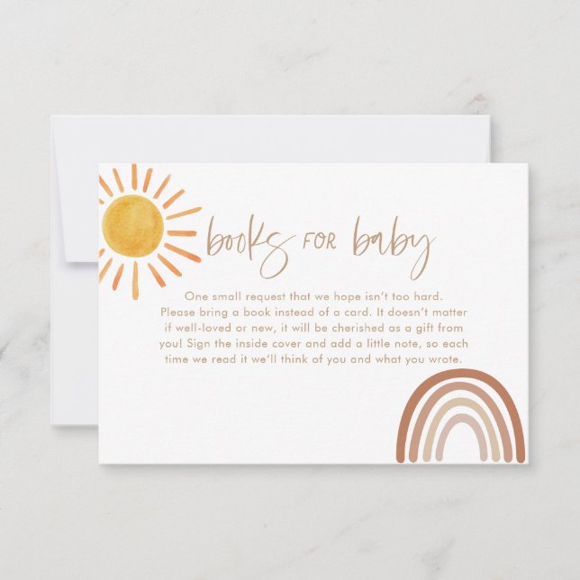 Sunshine Bokar för Baby Card | Bok-begäran Infoga Inbjudningar (Framsida)
