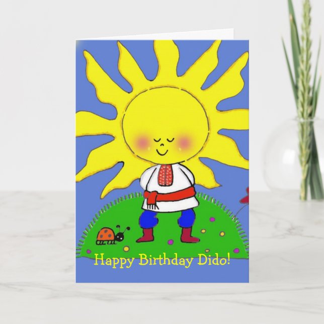 Sunshine Boy Ukrainska folkArt Kort (Framsida)