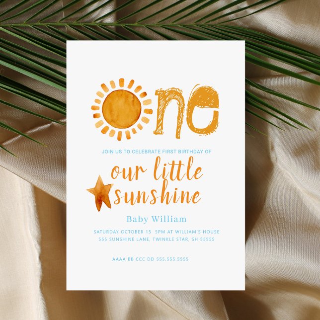 Sunshine Boys 1st Birthday Inbjudningar (Skapare uppladdad)