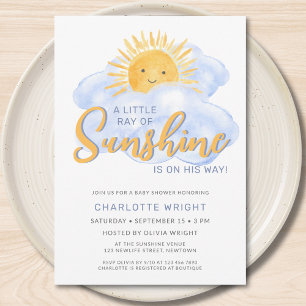 Sunshine Boy's Baby Shower Inbjudningar