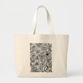 Sunshine Bra Times Flower Illustrated Tote Jumbo Tygkasse