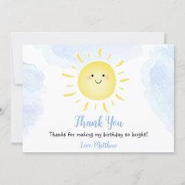 Sunshine Clouds Blue Birthday Tack Inbjudningar