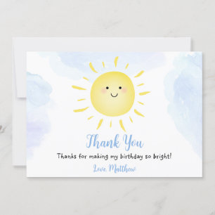 Sunshine Clouds Blue Birthday Tack Inbjudningar