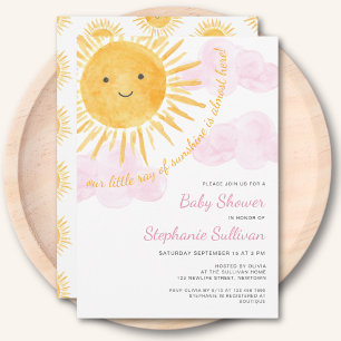 Sunshine Clouds Girl Shower Inbjudningar