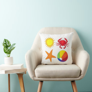 Sunshine Crab Beach Boll Starfish Summer Seashore Kudde