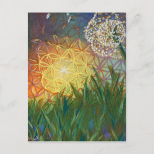 Sunshine Dandelion Helig Geometry liggande Vykort