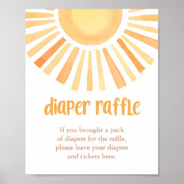 Sunshine Diaper Raffle könsneutral babydusch Poster