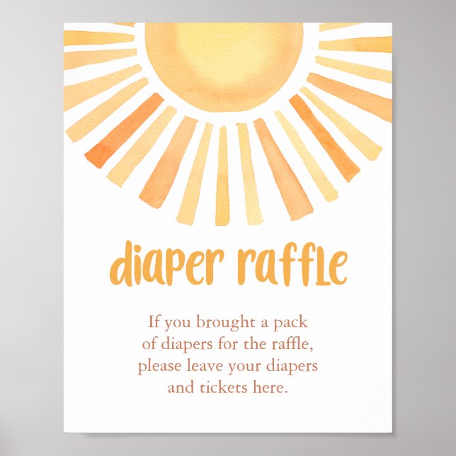 Sunshine Diaper Raffle könsneutral babydusch Poster (Framsidan)