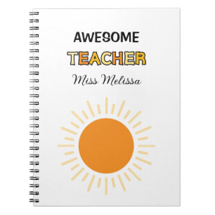 Sunshine Fantastisk Lacher Gift Best Teacher Anteckningsbok