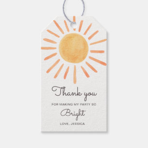 Sunshine Favor Tags Summer Boho Sol Birthday Presentetikett
