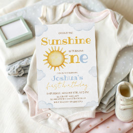 Sunshine First Birthday Invitation Inbjudningar