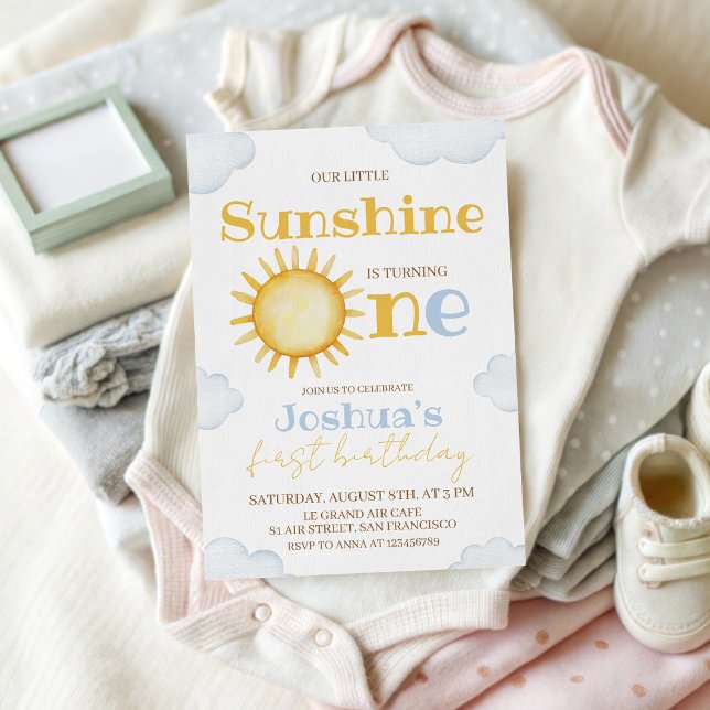 Sunshine First Birthday Invitation Inbjudningar (Skapare uppladdad)