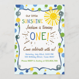 Sunshine First Födelsedagsfest inbjudan