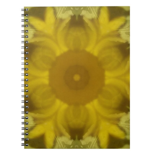 Sunshine Flower Burst Golden Anteckningsbok (Framsidan)