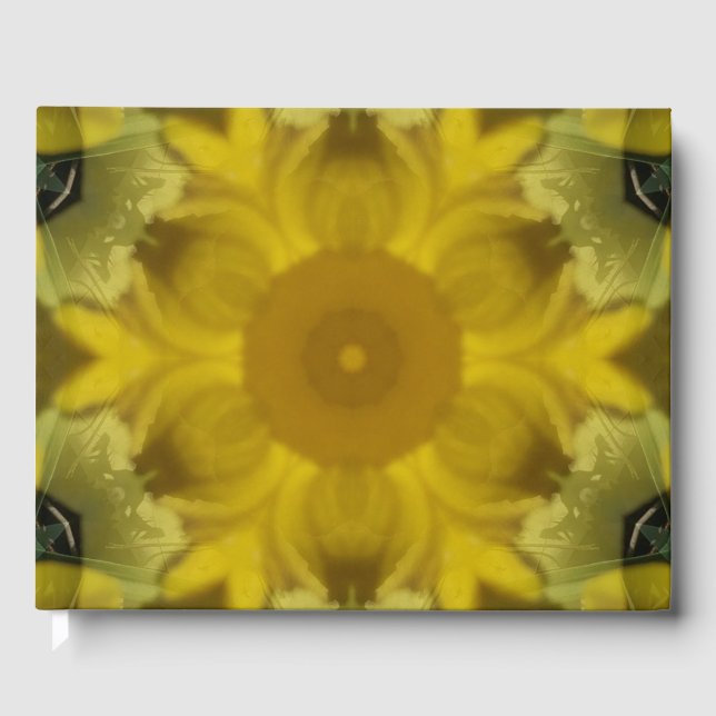 Sunshine Flower Burst Golden Gästböcker (Framsida)