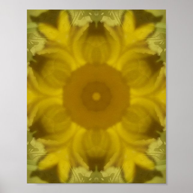Sunshine Flower Burst Golden Poster (Framsidan)