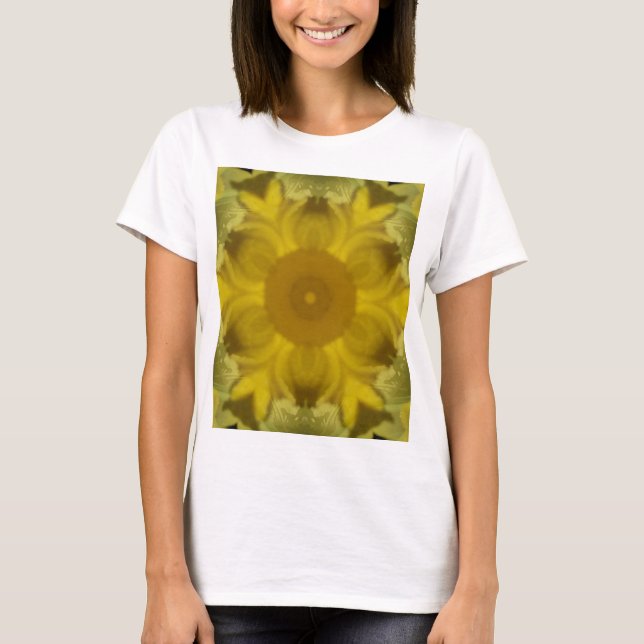 Sunshine Flower Burst Golden T Shirt (Framsida)