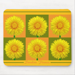 "Sunshine Flower" Checkerboard Mousepad design. Musmatta