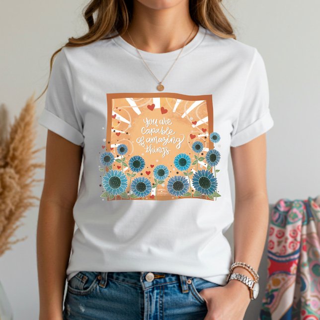 Sunshine Flowers Fantastisk Sak Quote Inspirief T Shirt (Skapare uppladdad)
