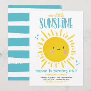 Sunshine Födelsedagsfest Turcos Little Sunshine Inbjudningar