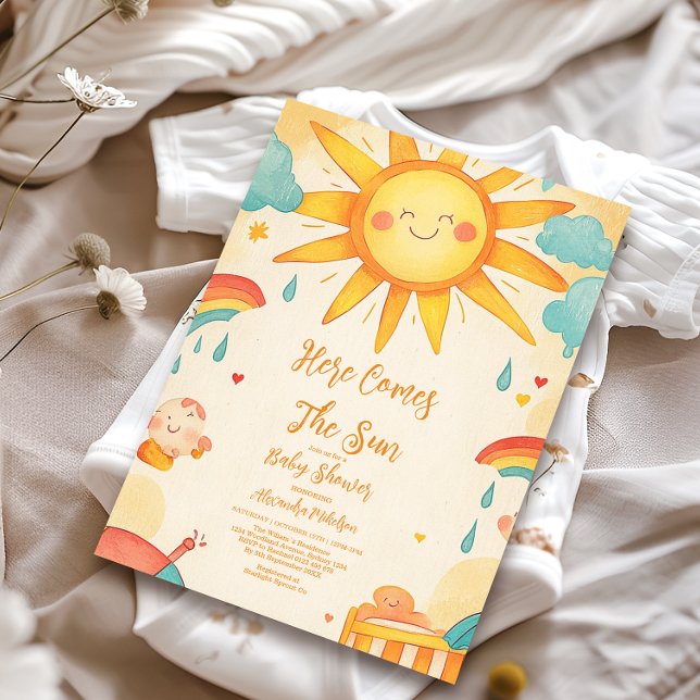 Sunshine Gender Neutral Boho Sol Inbjudningar (Skapare uppladdad)
