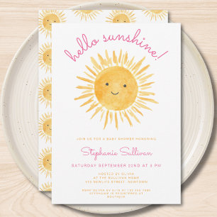 Sunshine Girl's Baby Shower Inbjudningar