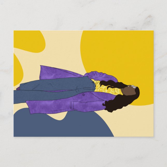 Sunshine Glory - Handmade Unique Black Art Vykort (Framsida)