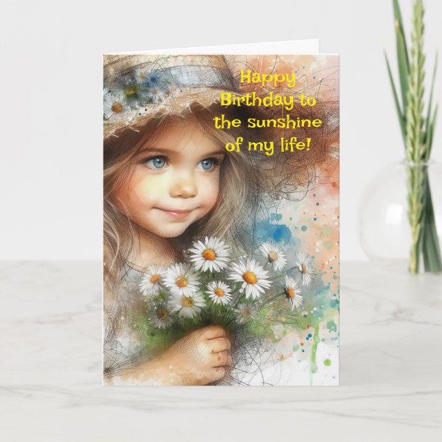 SUNSHINE GRANDDAUGHTER BIRTHDAY CARD TACK KORT (Framsida)