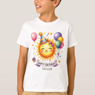 Sunshine Grattis på födelsedagen Custom Name Boy T Shirt