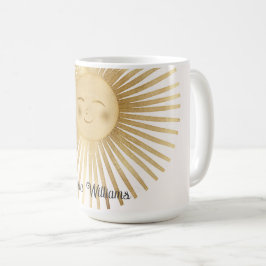 Sunshine guld Sol Lycklig Kaffemugg