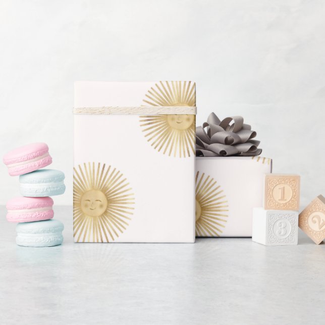 Sunshine guld Sol Lycklig Presentpapper (Baby Shower)