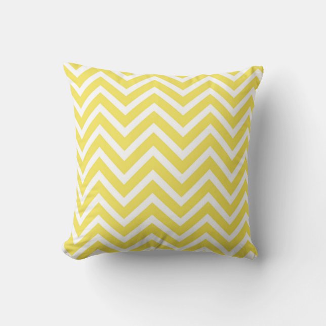Sunshine Gult Chevron Kudde (Framsida)