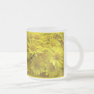 Sunshine Gult Chrysanthemums Frostad Glasmugg