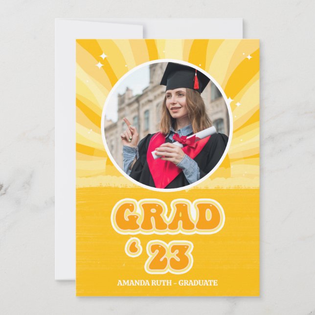 Sunshine Gult Grad Announcement Meddelande (Framsida)