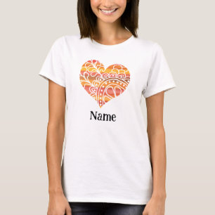Sunshine Gult Orange Mandala Heart Customized T Shirt