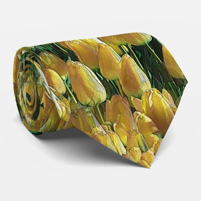 Sunshine Gult Tulips Neck Tie Slips (Rullad)