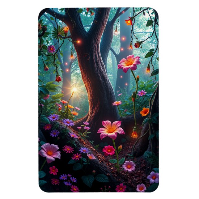 Sunshine in a Whimsical Fairy Forest Magnet (Vertikal)
