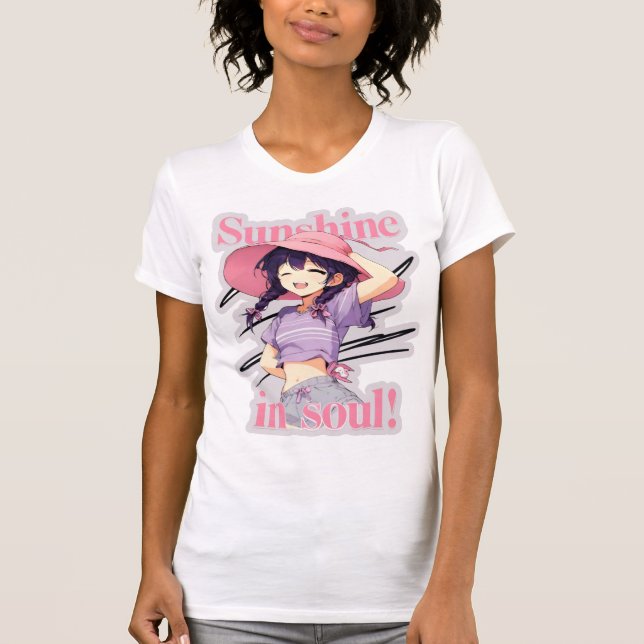 Sunshine in Soul Radiant Girl in Summer Outfit T Shirt (Framsida)