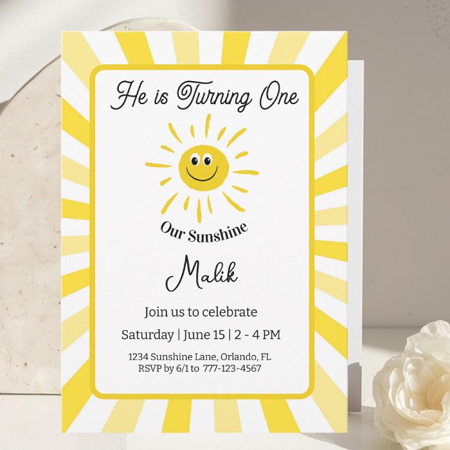 Sunshine Invitation Kids Birthday Party Card Inbjudningar (Skapare uppladdad)