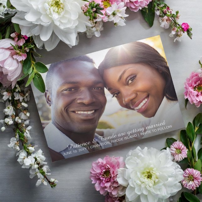 Sunshine Joy Photo Bröllop spara datum Vykort (Skapare uppladdad)