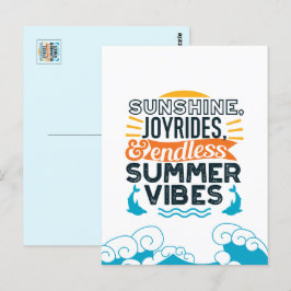 Sunshine & Joyrides - oändligt pris för sommarvibe Vykort