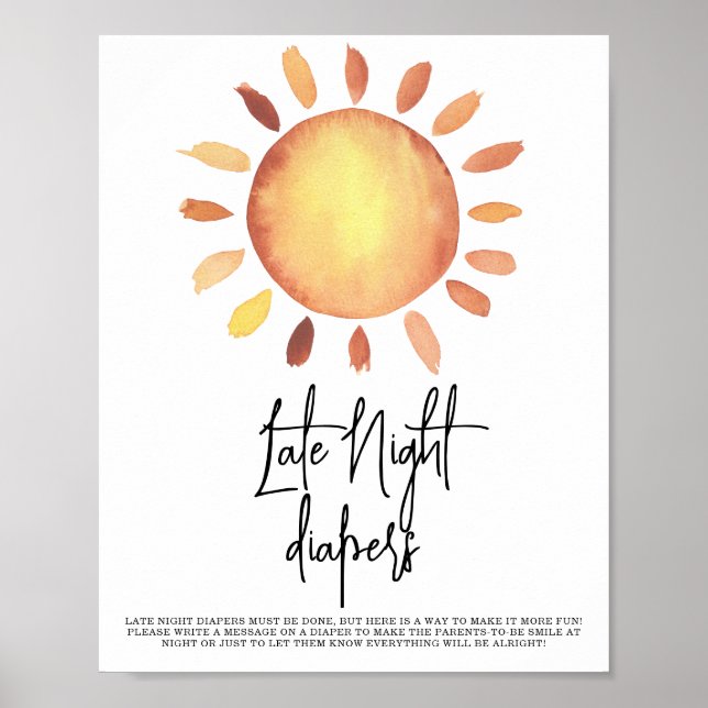 Sunshine Late Night blöjor Poster (Framsidan)