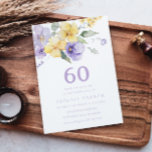 Sunshine & Lavender Purple 60:e födelsedagspartiet Inbjudningar<br><div class="desc">Sunshine & Lavender Purple 60 Birthday Party bjudande Se matchande samling i Niche and Nest Store</div>